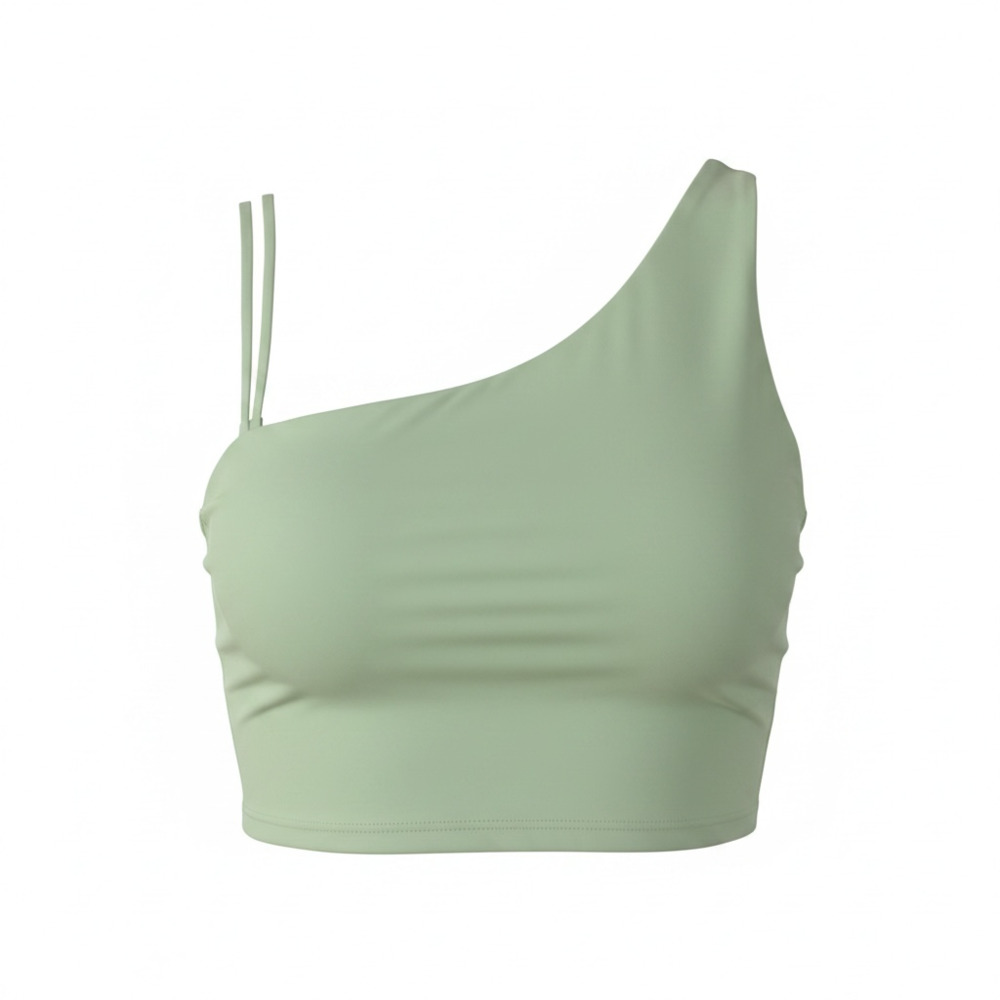 Buffbunny Collection Green One Shoulder Sports Bra Crop Top Small